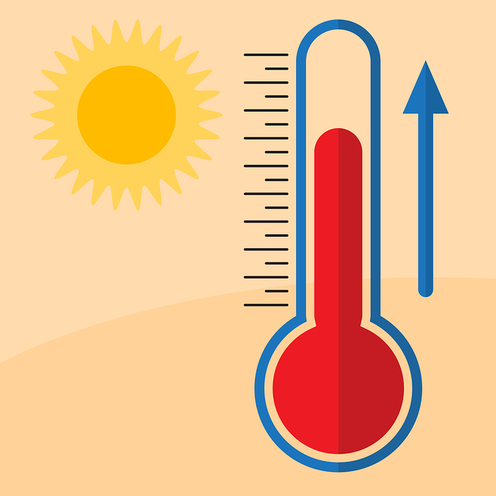 A thermometer showing temperature